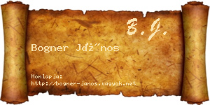 Bogner János névjegykártya