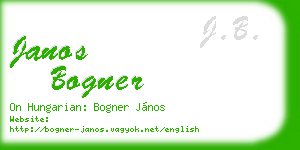 janos bogner business card
